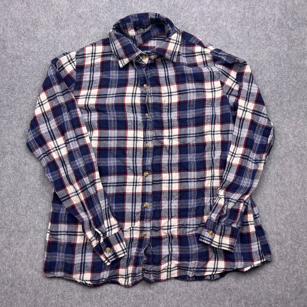 brandy melville button up shirt blue plaid flannel xs/s